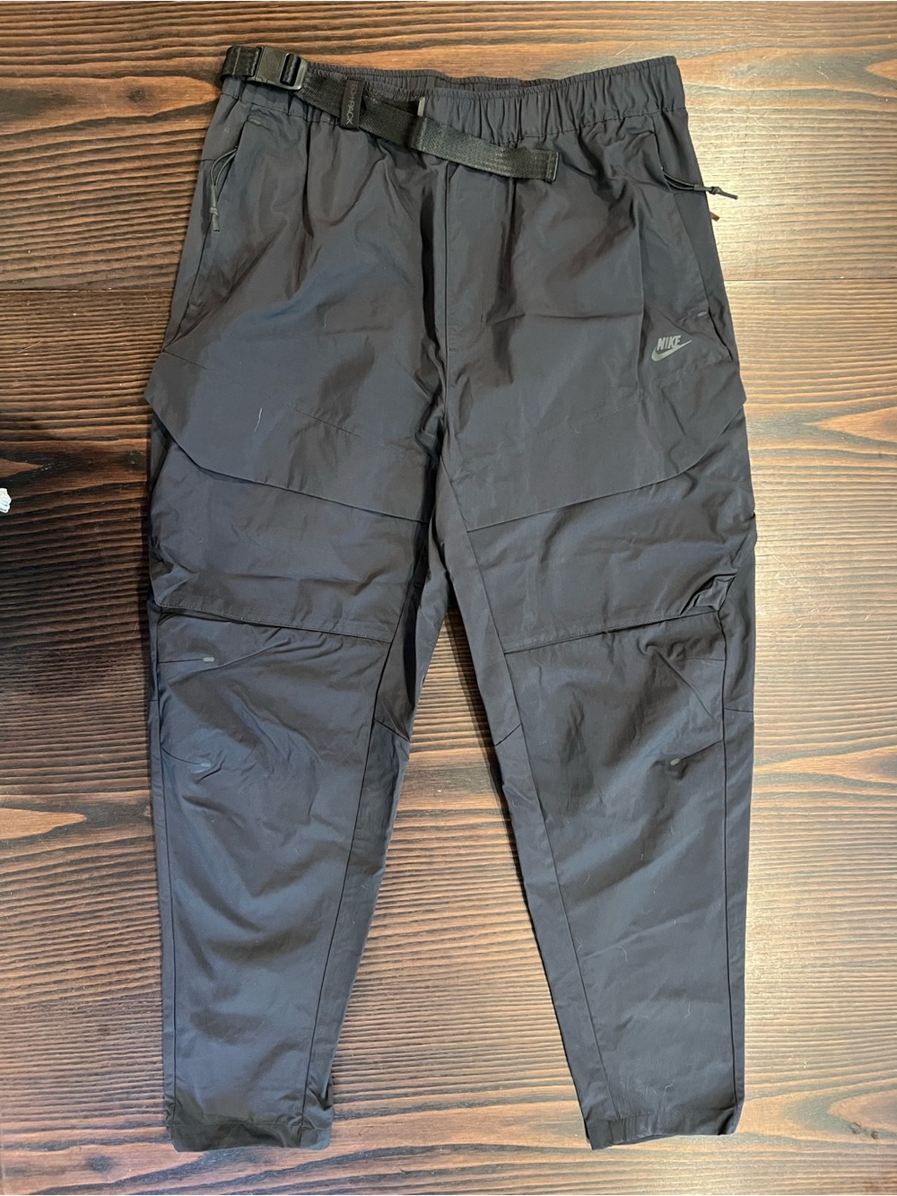 Nike Black Men's Tech Pack Nylon Joggers with Integrated Web Belt